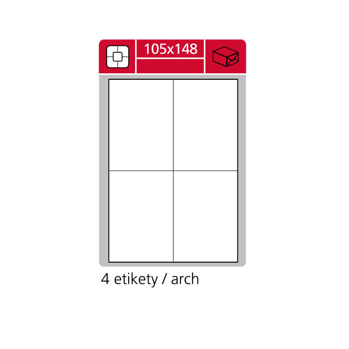 Samolepící etikety A4 SK LABEL 105 x 148 mm, 100 archů