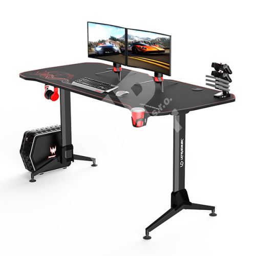 Herní stůl Ultradesk Grand Red, 160x75x70-80cm, 3 úrovně výšky 1
