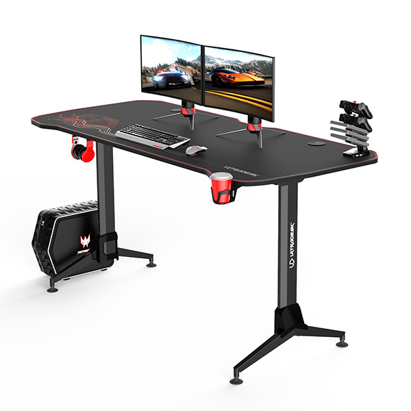 Herní stůl Ultradesk Grand Red, 160x75x70-80cm, 3 úrovně výšky