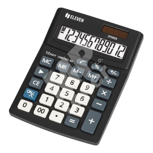 Kalkulačka Eleven CMB-1201-BK, černá, stolní, dvanáctimístná, duální napájení 1