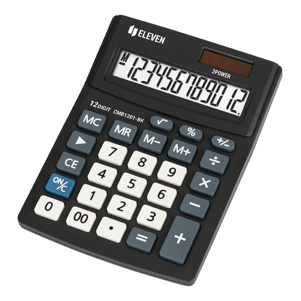 Kalkulačka Eleven CMB-1201-BK, černá, stolní, dvanáctimístná, duální napájení