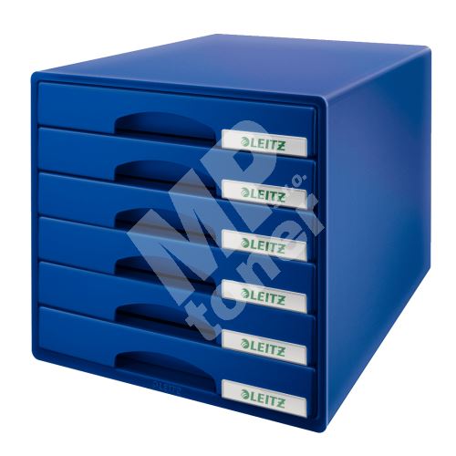 Zásuvkový box Leitz Plus, modrý, 6 zásuvek 1