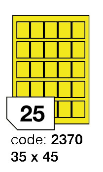Samolepící etikety Rayfilm Office 35x45 mm 300 archů, fluo žlutá, R0131.2370D