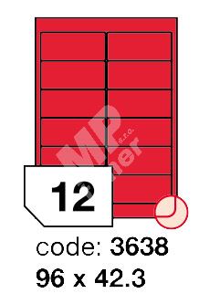 Samolepící etikety Rayfilm Office 96x42,3 mm 300 archů, fluo červená, R0132.3638D 1