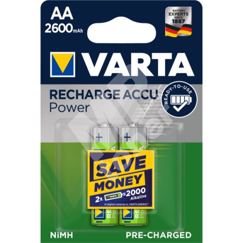 Nabíjecí baterie Varta HR6 2600/2, AA 1