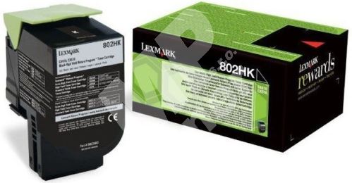 Toner Lexmark 80C2HKE, return, black, 802HK, originál 1