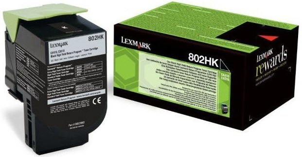 Toner Lexmark 80C2HKE, CX410de, CX510de, return, black, 802HK, originál